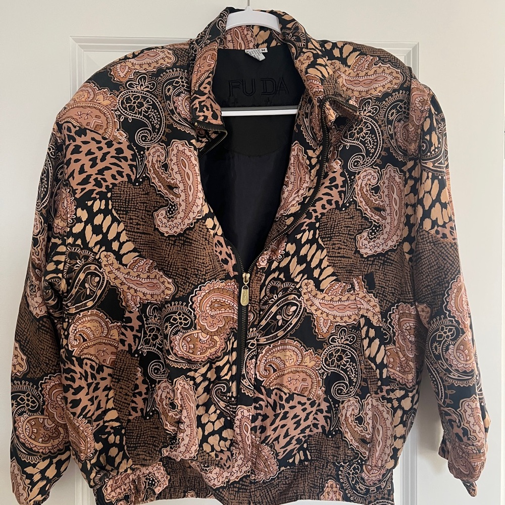 Women's Patterned Jacket - Black and Brown